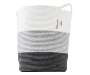 Foxydry Tidy, Panier à linge en corde tressée Grand sac de rangement lavable 35 x 45 x 40 cm