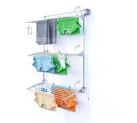 foxydry Tour, Séchoir à linge en tour mural, Séchoir mural vertical, étendoir rétractable refermable pour intérieur et extérieur 108x52x137 cm (108x52x137 cm, Gris Droit)
