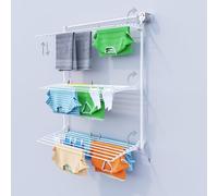 Foxydry Tour Support Mural pour Linge, Sèche-Linge Vertical, Support de Séchage Rétractable pour Intérieur et Extérieur, 128 x 52 x 137 cm (128 x 52 x 137 cm, blanc droit)