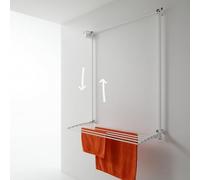 Foxydry Wall, étendoir à Linge Mural Coulissant, Rabattable, 108 cm | en aluminium et acier inoxydable, antirouille, étendoir mural vertical, usage intérieur et extérieur, supporte 10 kg, blanc