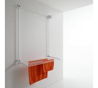 foxydry Wall, Étendoir Mural, séchoir Vertical, Coulissant de Bas en Haut en Aluminium et Acier (Blanc Droit, 128 cm)
