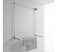 foxydry Wall, Étendoir Mural, séchoir Vertical, Coulissant de Bas en Haut en Aluminium et Acier (Gris Droit, 108 cm)