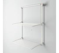 foxydry Wall Plus, Étendoir à linge mural, Étendoir mural vertical, étendoir escamotable repliable d'intérieur et d'extérieur 108 x 52 x 137 cm (Droit Blanc, 108 cm)