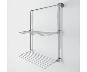 foxydry Wall Plus Étendoir à linge mural vertical, Étendoir rétractable refermable intérieur et extérieur (Grey DX, 100) 108cm