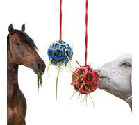 Foycow Lot de 2 balles de foin pour chevaux pour jouer, soulager le stress avec cette boule de foin pour cheval, couleur vive pour chevaux chèvre pour éviter l'ennui