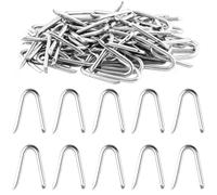 Foydream 150 Pièces Cavalier de Fixation, Clou Double Pointe Crampillons, pour Cloture Bois Agrafe Grillage, Adaptés aux Ongles de Clôture en Grade de Jardin en Laine de Mauvaise Herbe