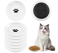 Foydream 6 Pièces Gamelle Chat Ceramique, 250 ML Gamelles en Céramique pour Chat avec Base en Caoutchouc Antidérapante, Bol Plates pour Chatons et Chiots