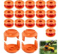 Foydream Bobine Fil Coupe Bordure, 20 pcs Bobines de Fil Compatible pour Worx Coupe Bordures, pour WA0004.1/WA0010 Coupe Bordure Electrique, 3 m Longueur, 1.65 mm (16 Fil Coupe Bordure + 4 Couvercle)