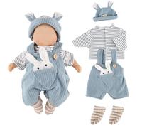 Foydream VêTements de PoupéE, 4 PièCes VêTements Salopette pour PoupéEs Pantalon Lapin Bleu, Chemise, Chapeau Et Chaussettes, 38 - 45 cm
