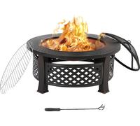 foyer 3 en 1, Grand Ø81cm, Barbecue au charbon de bois, Protection contre les étincelles