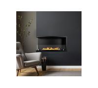 Foyer à bioéthanol encastrable d'angle 90x45 Sutri 90