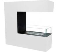 Foyer à poser Topeka Blanc, 100 cm, Peinture en poudre, 2,4 kW, une pièce de design simple et élégante, surface peinte en poudre