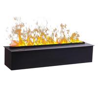 Foyer à vapeur d’eau panneau en métal en acier inoxydable foyer électrique intégré Simulation 3D flamme tactile faible bruit avec télécommande, Protection Surri, une couleur 800 mm