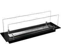 Foyer au bioéthanol avec insert en verre 645 mm à encastrer dans une construction en placoplâtre/meuble. Cheminéeéthanol pour meubles. Cheminée64,5cm.