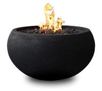 Foyer au gaz naturel de 40 000 BTU avec allumage automatique et pierres de lave, comprend une housse en PVC pour terrasse et jardin