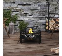 Foyer avec tisonnier 50 cm XXL acier chauffage chauffe-terrasse vidaXL