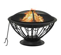 Foyer avec Tisonnier 75 cm XXL Acier Jardin Patio Terrasse Extérieur vidaXL