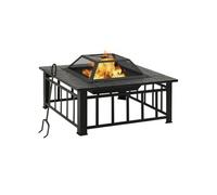 vidaXL Foyer avec tisonnier 79x79x46,5 cm XXL acier
