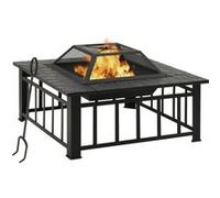 Foyer avec tisonnier 79x79x46,5 cm XXL acier chauffage chauffe-terrasse vidaXL