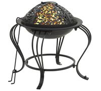 Foyer avec Tisonnier Brasero Barbecue Camping Jardin Patio Noir Acier vidaXL