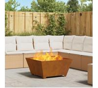 Foyer carré vidaXL 80x80x40 cm en acier weathering