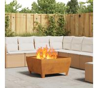 Foyer carré vidaXL 80x80x43 cm en acier anti-météo