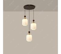 Foyer Chandeliers High Ceilings Mid Century Milk Glass Pendant Light Fixture Farmhouse Staircase Chandelier 3 Lights Wood Hanging Lamp for Bedroom Entryway Dining Room Kitchen Island