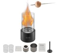 Foyer Coupe de feu Corbeille de feu Sans fumée Cheminée de table avec verre φ160x285mm