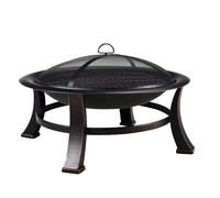 Foyer de jardin - bac à feu - corbeille à feu - cheminée de terrasse - BBQ Grill en acier chauffé au bois avec chambre de combustion grillagée - Idéal pour le jardin, le camping & Pic
