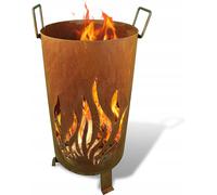 Foyer De Jardin En Acier Barbecue En Corten Trépied Pour Branche Déchets De Bois