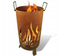 FOYER DE JARDIN GRILL EN ACIER EN TRIPODE CORTEN POUR BRANCHE DÉCHETS DE BOIS