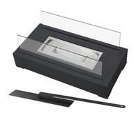 Foyer de Table | Cheminée de Table rectangulaire en Acier Inoxydable avec Verre à Quatre côtés | Machine à Smores Portable sans fumée, Bol à feu pour Utilisation intérieure/extérieure