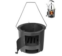 Foyer de Table, Foyer de Table Portable avec Ouverture, poêle Camping à Faible fumée alimenté par des granulés ou du Bois pour l'extérieur/Patio