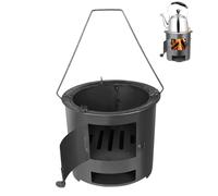 Foyer de Table, Foyer de Table, Portable avec Ouverture, poêle Camping à Faible fumée alimenté par des granulés ou du Bois pour l'extérieur/Patio