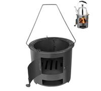 Foyer de Table Portable avec Ouverture, poêle de Camping à Faible fumée alimenté par des granulés ou du Bois pour l'extérieur/Patio.