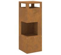 VidaXL Foyer Carré 35x35x100 cm en Acier Résistant aux Intempéries