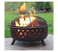 Foyer d'extérieur pour barbecue, feu de camp extérieur de 91,4 cm, grand feu de camp pour terrasse et jardin avec pare-étincelles, tisonnier