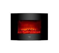Cecotec Foyer électrique décoratif Ready Warm 2250 Curved Flames. 2000 W, Taille 22", WiFi, 2 Niveaux de Puissance, Télécommande, Panneau incurvé, Minuterie, 20 m2 (22", Noir | Télécommande)