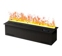 Foyer électrique Encastré avec Flamme Réaliste, Foyer électrique Intérieur Ultra-Mince Effet de Flamme 3D, Feu électrique Intelligent Télécommandé, Cheminée à Vapeur,150cm/59.0in