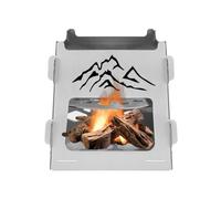 Foyer en Acier Inoxydable, Barbecue Pliableavec Sac de Transport, Grille de Barbecue Pliable Foyer de Feu de Camp Portable Barbecue au Charbon de Bois Relevable pour Camping Pique-Nique Jardin