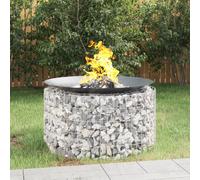 Foyer en Gabion Cheminée Jardin Patio Cour Extérieur Fer Galvanisé vidaXL
