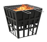 Foyer et barbecue 2 en 1 34x34x48 cm Acier