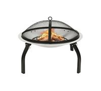 VidaXL brasero et barbecue 2 en 1 avec tisonnier acier inoxydable 56x56x49 cm
