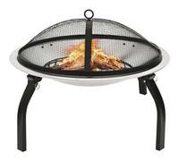 vidaXL Foyer et barbecue avec tisonnier 2 en 1 56x56x49 cm Inox