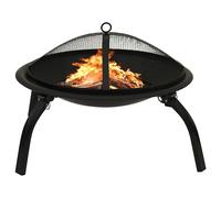 Foyer et Barbecue avec Tisonnier 2 en 1 56x56x49 cm Inox Extérieur vidaXL