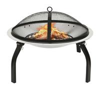 Foyer et Barbecue avec Tisonnier 2 en 1 56x56x49 cm Inox Extérieur vidaXL