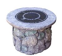 Foyer extérieur de jardin, barbecue, foyer à bois, 90 cm, cheminée extérieure imitation pierre, utilisé pour le jardin, le patio, le pique-nique (taille : Kit-2) ()