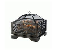 Foyer extérieur, Foyer carré à Bol Profond de 26 Pouces, Foyer portatif d'extérieur pour terrasse, Jardin
