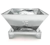 Foyer géométrique moderne en acier inoxydable, design hexagonal, cheminée d'extérieur avec support, Hawan Kund