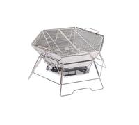 Foyer hexagonal en acier inoxydable pour bois - Réchaud de camping pliable, parfait pour la maison et le camping